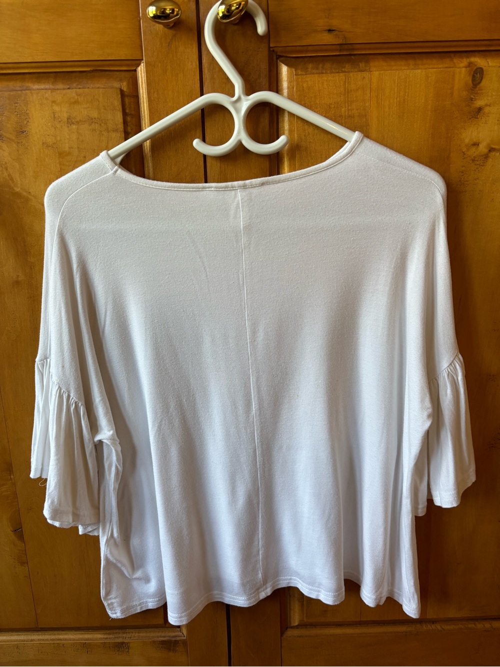 Essentials Cream Ruffle Sleeve Swing Tunic - Picture 2 of 3